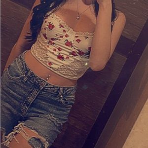 Floral “corset” top